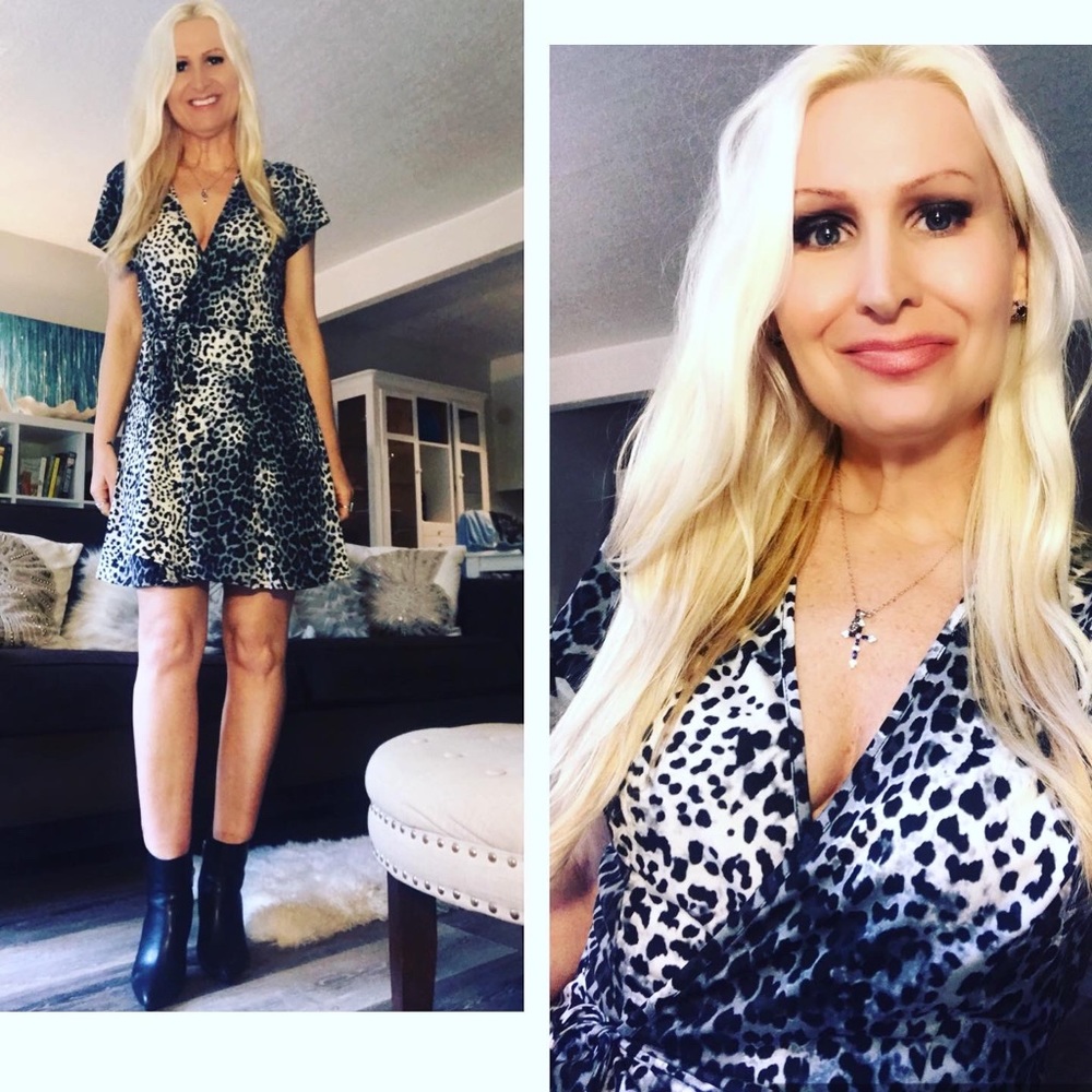 🤩Black and White Leopard Print Dress🌟
